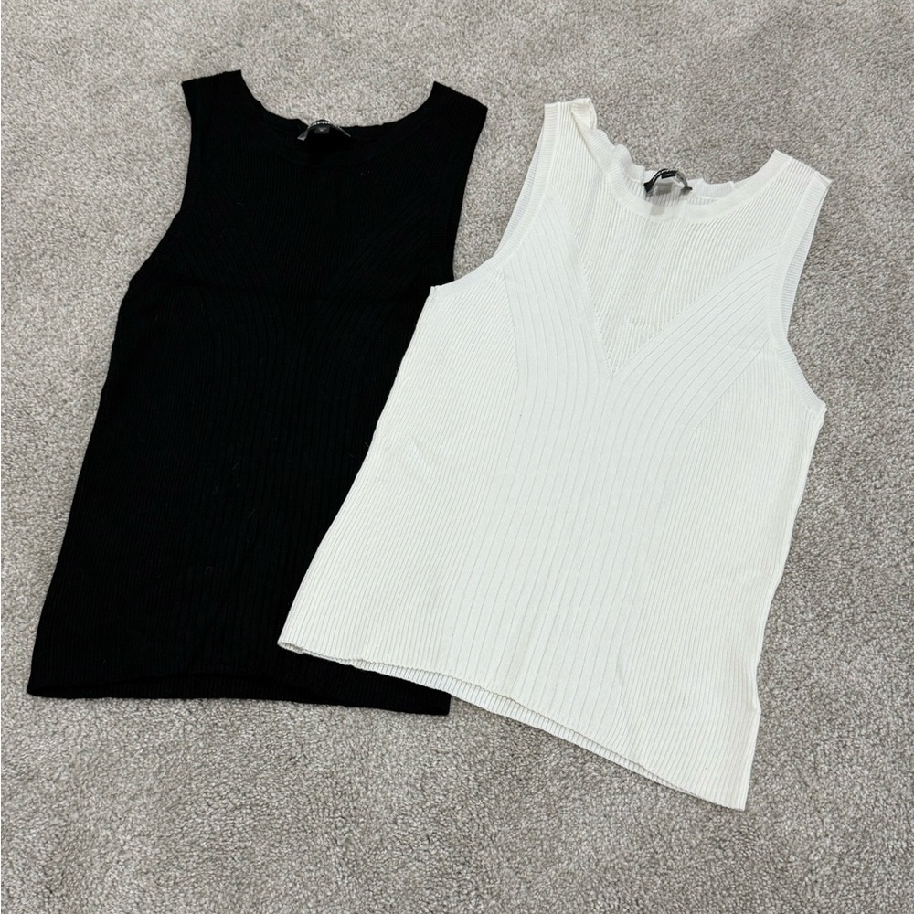 Express Black and White Tank Tops Classic Sweater Tanks